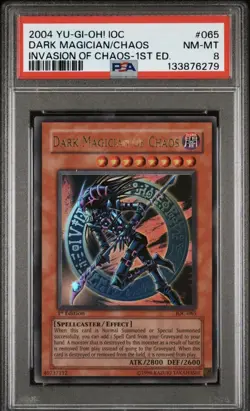 2004 YU-GI-OH! INVASION OF CHAOS 1ST EDITION #065 DARK MAGICIAN OF CHAOS PSA 8 - Image 1