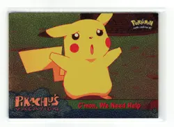 C'MON, WE NEED HELP TOPPS POKEMON #53 FOIL DAMAGED READ - Image 1