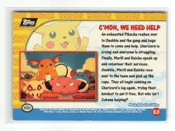 C'MON, WE NEED HELP TOPPS POKEMON #53 FOIL DAMAGED READ - Image 2