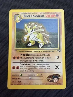 Pokemon TCG Brock's Sandslash Gym Heroes Unlimited Card 23/132 Regular Rare - Image 1
