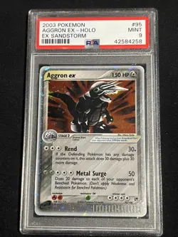 PSA 9 Aggron EX 95/100 EX Sandstorm Pokemon Card Holo MINT - Image 1