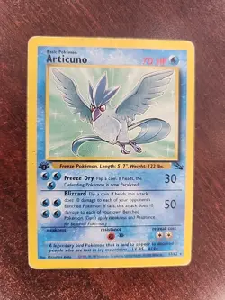 Articuno Fossil 1st Edition Pokemon Card WOTC - Image 2