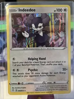 Indeedee 56/72 Shining Fates Holo Rare Pokemon Card Pokemon TCG 056/072 NM - Image 1