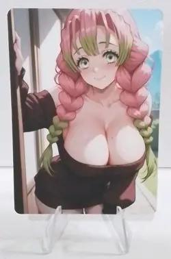 Mitsuri Kanroji Demon Slayer Anime Waifu Double Sided Trading Card - Image 1