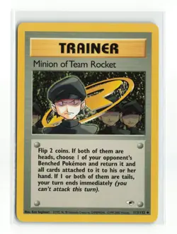 MINION OF TEAM ROCKET 113/132 GYM HEROES POKEMON TCG DAMAGED READ - Image 1