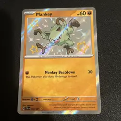 Mankey 169/091 Baby Shiny | Paldean Fates | Pokemon Cards TCG | NM Near Mint - Image 1