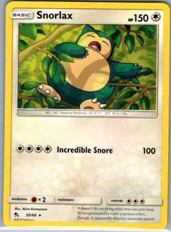 Snorlax 50/68 Non Holo Hidden Fates - Pokemon Card - NM - Image 1