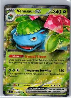 Venusaur ex 001/142 SV07: Stellar Crown - Pokemon Card - NM - Image 1