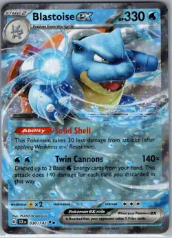 Blastoise ex 030/142 SV07: Stellar Crown - Pokemon Card - NM - Image 1