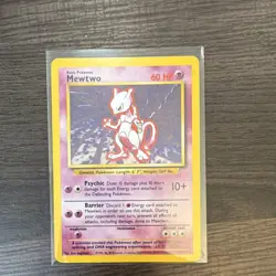 Pokemon TCG Mewtwo 010/102 Base Set Holo Rare 60 HP Basic English Card - Image 1