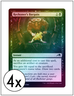 4x Reckoner's Bargain, Foil, Magic the Gathering, MTG NM - Image 1