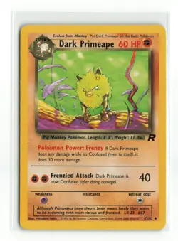 DARK PRIMEAPE 43/82 TEAM ROCKET POKEMON TCG DAMAGED READ - Image 1