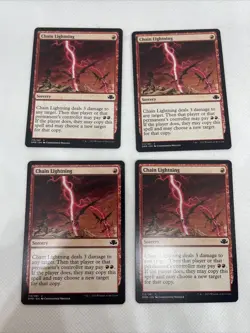 MTG 4x Chain Lightning Dominaria Remastered LP Regular FREE SHIPPING - Image 1