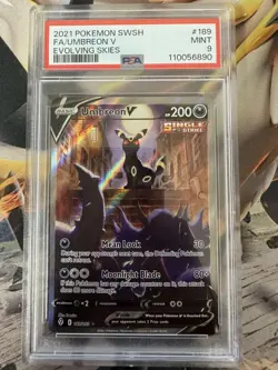 2021 Pokemon Evolving Skies 189 Umbreon V PSA 9 110056890 Graded Pokemon Cards - Image 1