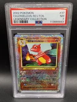 2002 POKEMON LEGENDARY COLLECTION #37 CHARMELEON-REVERSE FOIL PSA 7 - Image 1