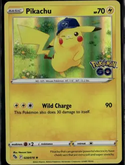 Pikachu (28) Holo Rare Pokemon GO 028/078 Lightning Holo Pokemon Card - Image 1