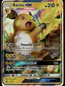 Raichu GX Ultra Rare Shining Legends 29/73 Lightning Holofoil Pokemon Card - Image 1