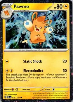 Pawmo (Cosmo Holo) Pokemon SV02: Paldea Evolved Uncommon 075/193 NM - Image 1