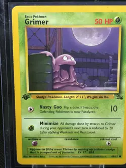 Pokemon TCG Grimer Fossil, 1st Edition Common Card 48/62 - Image 3