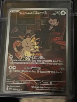 Pokemon TCG Destined Rivals Team Rockets Meowth Card 203/182 - Image 1