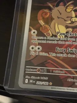 Pokemon TCG Destined Rivals Team Rockets Meowth Card 203/182 - Image 4
