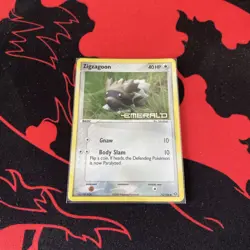 Pokemon TCG Zigzagoon Emerald Card 74/106 2005 Reverse Holo Stamped - Image 1