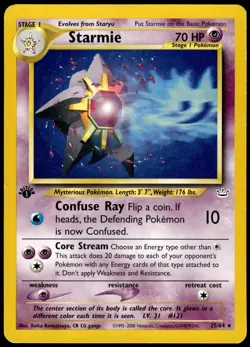 Starmie 25/64 Rare Neo Revelation Pokemon 1st Edition MP - Image 1