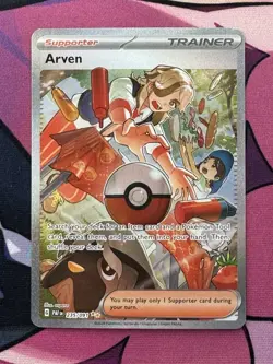 Pokemon: Arven Special Illustration Rare SIR Full Art Holo 235/091 Paldean Fates - Image 1