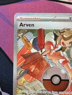 Pokemon: Arven Special Illustration Rare SIR Full Art Holo 235/091 Paldean Fates - Image 2