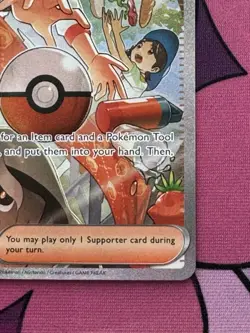 Pokemon: Arven Special Illustration Rare SIR Full Art Holo 235/091 Paldean Fates - Image 4