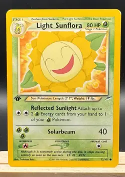Light Sunflora 72/105 Neo Destiny 1st Edition Common Pokemon TCG MP - Image 1