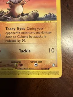 Cubone - Aquapolis 72/147 2002 - E Reader - Pokemon TCG - WOTC - LP - Image 4