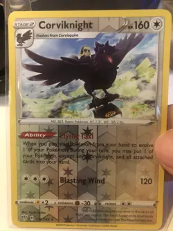 Pokemon TCG Corviknight Darkness Ablaze 156/189 Reverse Holo Holo Rare LP - Image 1
