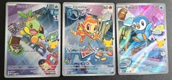 Pokemon First Partner Illustration Turtwig, Chimchar, Piplup Sinnoh Starters - Image 1