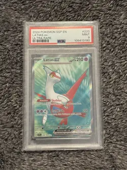 2024 POKEMON SSP EN-SURGING SPARKS ULTRA RARE #220 LATIAS EX PSA 9 - Image 1