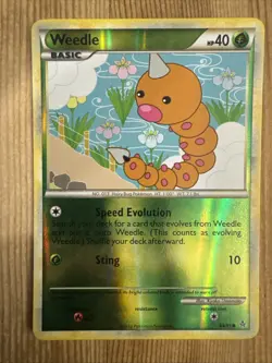Weedle - 69/95 - Common - Reverse Holo LP English Pokemon Unleashed - Image 1