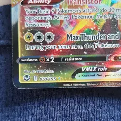 Pokemon Regieleki VMAX 058/195 Silver Tempest Ultra Rare Full Art Holo 2022 - Image 5