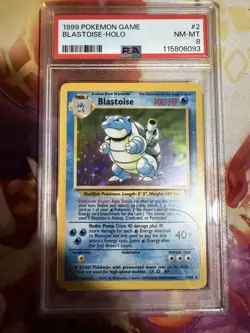 1999 POKEMON GAME #2 BLASTOISE-HOLO PSA 8 - Image 1