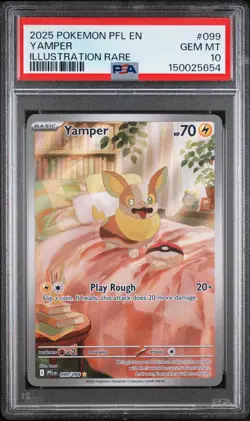 2025 POKEMON PFL EN-PHANTASMAL FLAMES ILLUSTRATION RARE #099 YAMPER PSA 10 - Image 1