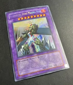 Yu-Gi-Oh! TCG Konami Elemental Hero Magma Neos TAEV-EN043 Secret Holo Vintage - Image 2