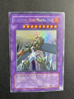 Yu-Gi-Oh! TCG Konami Elemental Hero Magma Neos TAEV-EN043 Secret Holo Vintage - Image 4