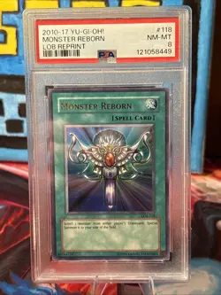 Yugioh 2010 Monster Reborn LOB-118 PSA 8 Ultra Rare - Image 2