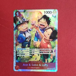 Bandai Ace & Sabo & Luffy OP13-007 Carrying on His Will SR Foil Holo 1000 HP - Image 1