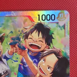 Bandai Ace & Sabo & Luffy OP13-007 Carrying on His Will SR Foil Holo 1000 HP - Image 4