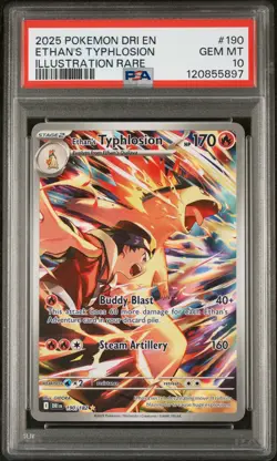 Pokemon Destined Rivals Ethan's Typhlosian Illustration Rare PSA 10 #190 - Image 1