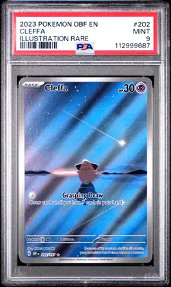 2023 POKEMON OBF EN-OBSIDIAN FLAMES ILLUSTRATION RARE #202 CLEFFA PSA 9 - Image 1