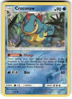 Croconaw 19/73 Pokemon - Reverse Holo Sun & Moon Shining Legends NM - Image 1