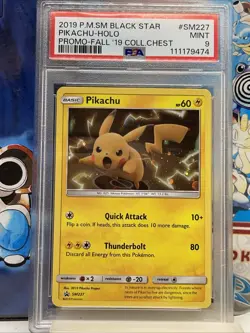 Pikachu SM227 Promo - Pokemon Fall 2019 Collector’s Chest PSA 9 - Image 3