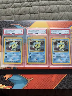 (Lot of 3) Pokemon Game Gyarados 1999 Base Set & 2000 Base 2 PSA Graded - Image 1