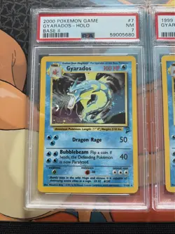 (Lot of 3) Pokemon Game Gyarados 1999 Base Set & 2000 Base 2 PSA Graded - Image 2